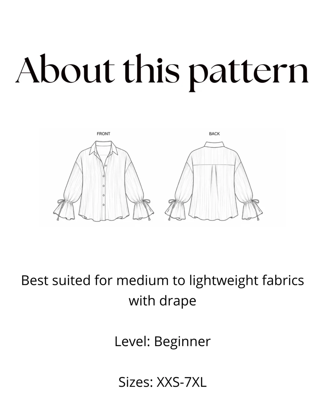 Oversized Shirt Sewing Pattern