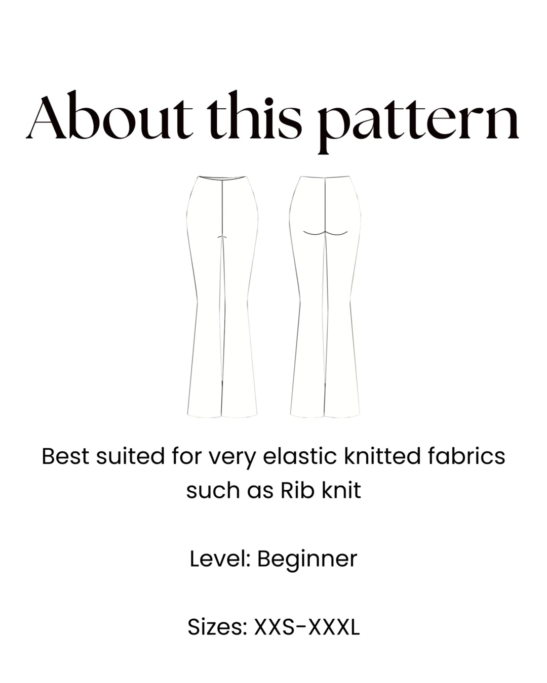 Bell Bottom Pants Sewing Pattern