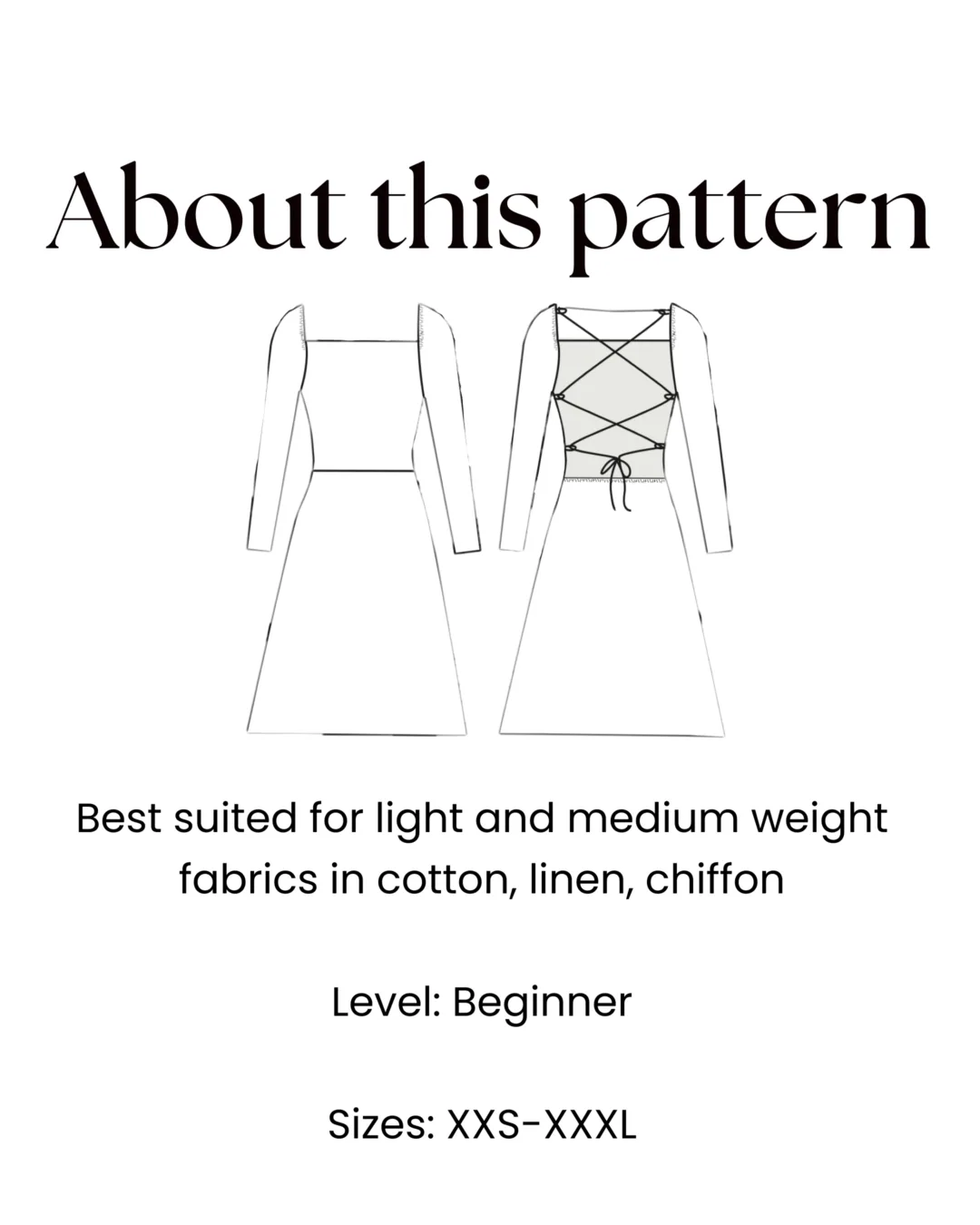 Tie Back Dress Sewing Pattern