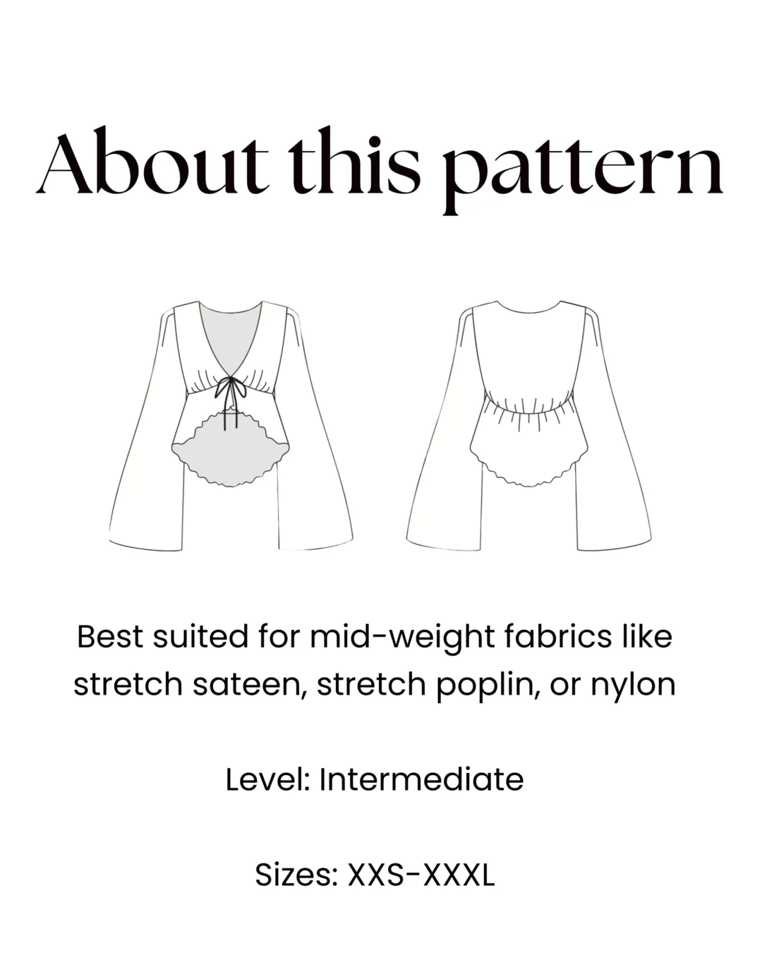 Front Tie Blouse Sewing Pattern