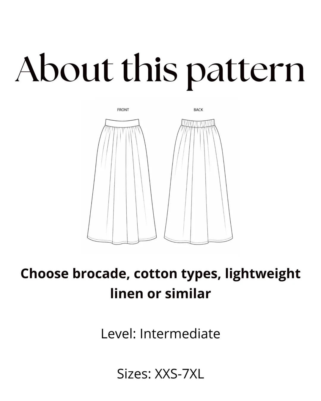 Long Pleated Skirt Sewing Pattern