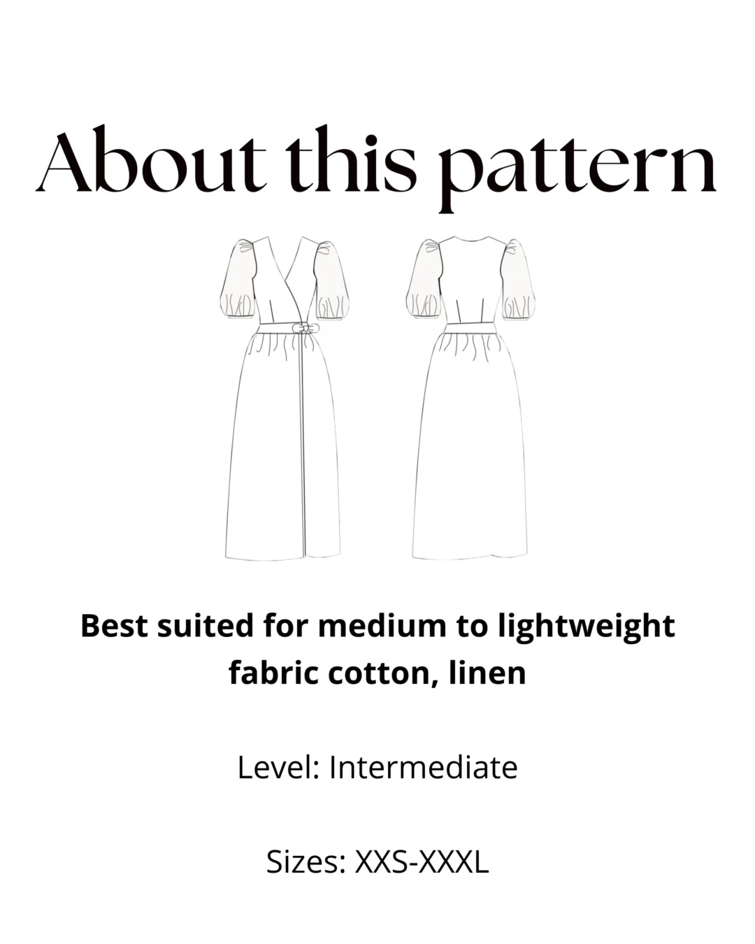 Puff Sleeve Wrap Dress Sewing Pattern
