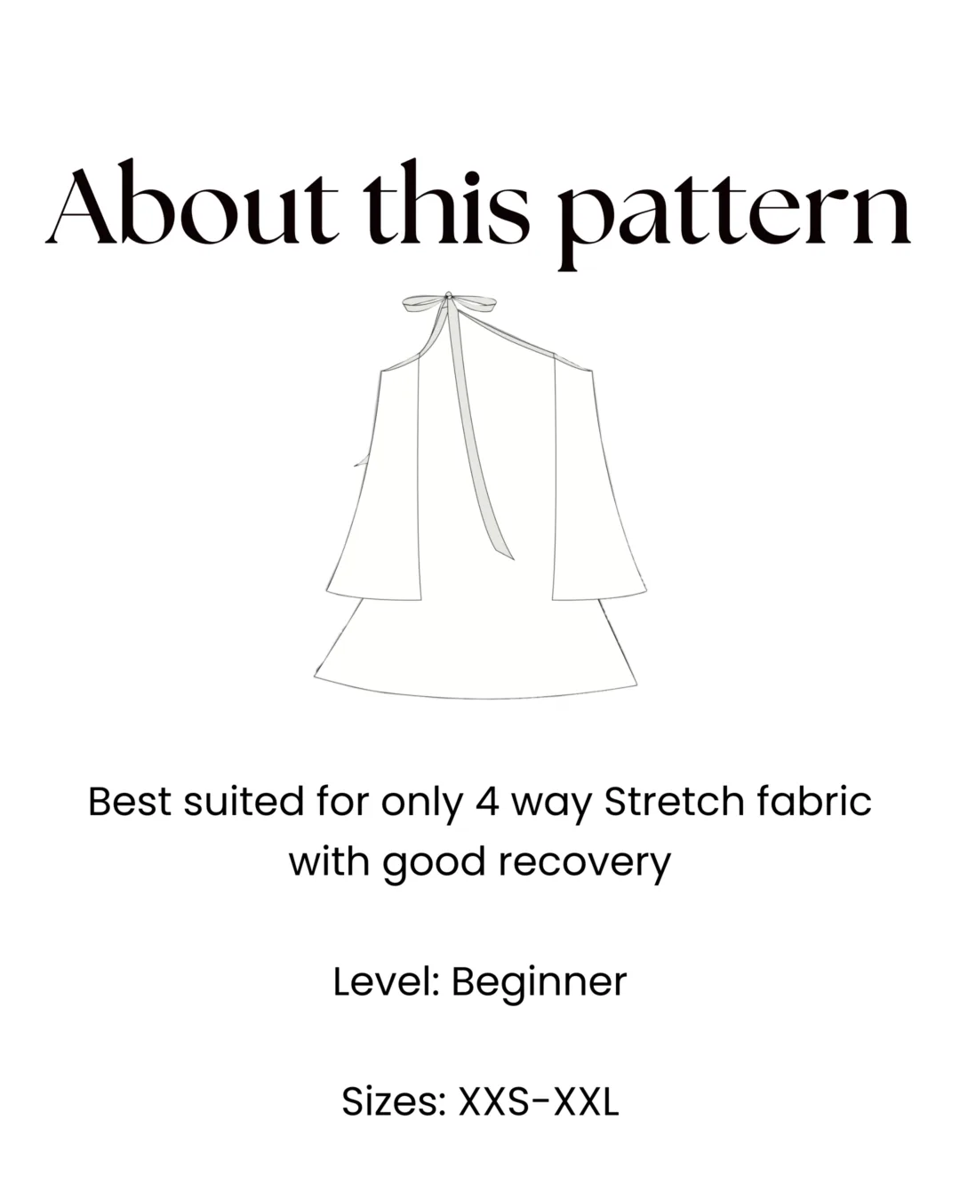 One Shoulder Dress Sewing Pattern