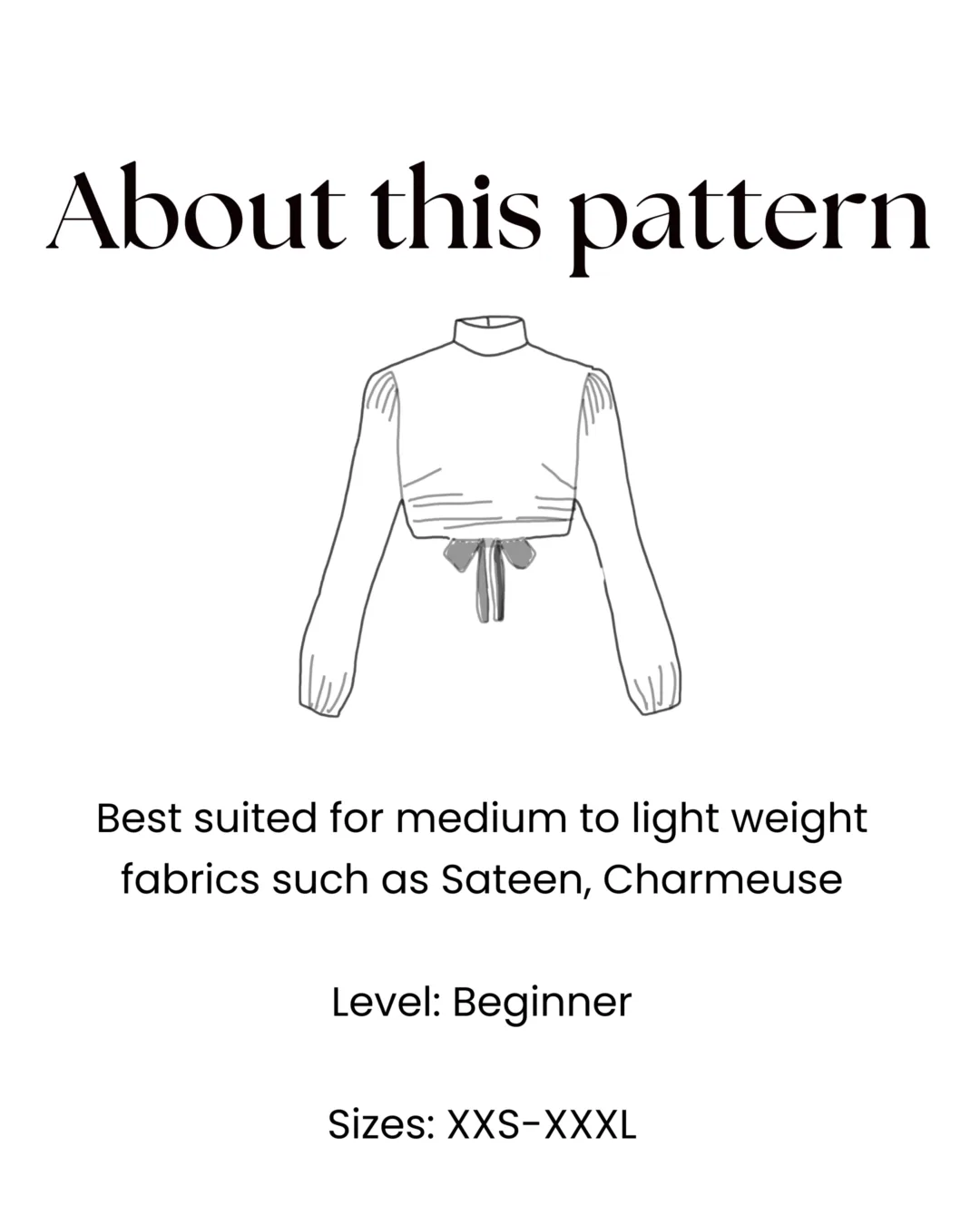 Open Back Ruffle Blouse Sewing Pattern