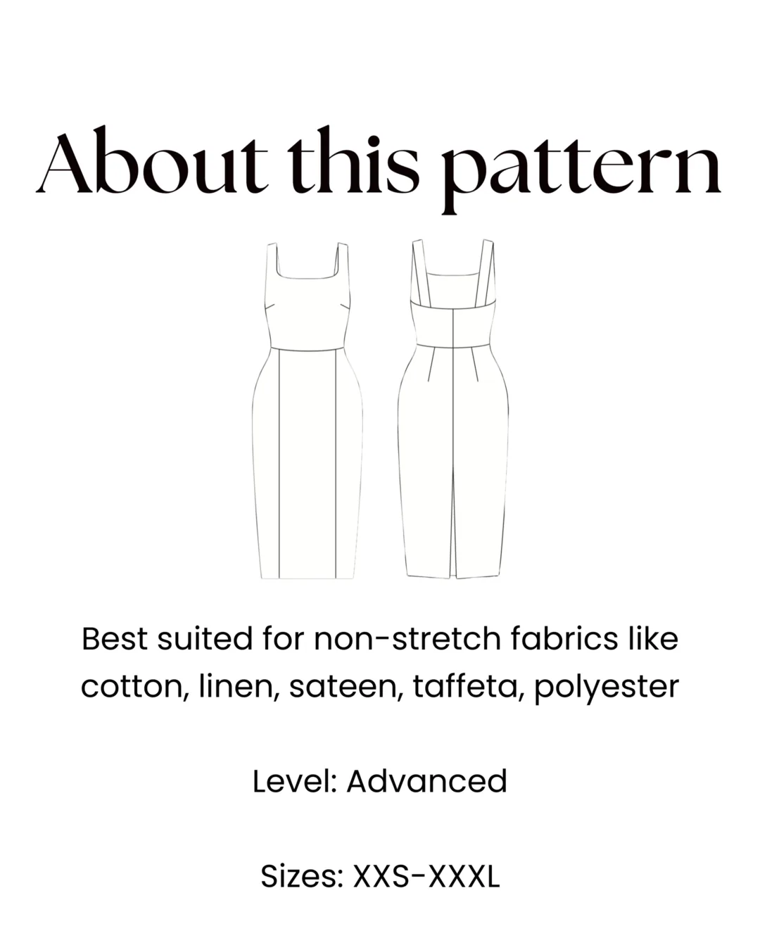 Square Neck Midi Dress Pattern