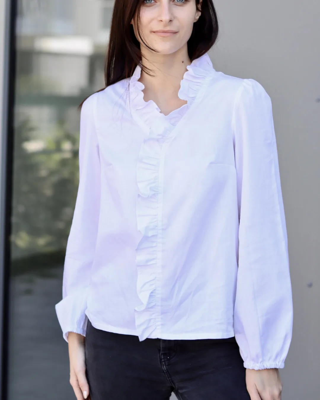 Long Sleeve Ruffle Blouse Sewing Pattern