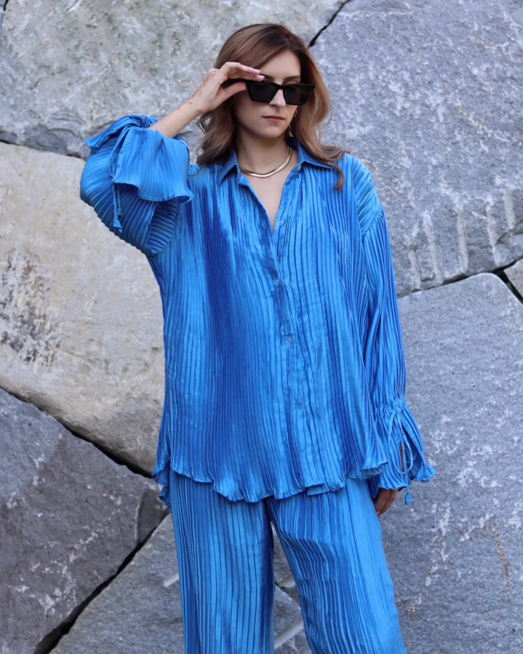 Oversized Shirt + Wide Leg Pants Sewing Pattern Set