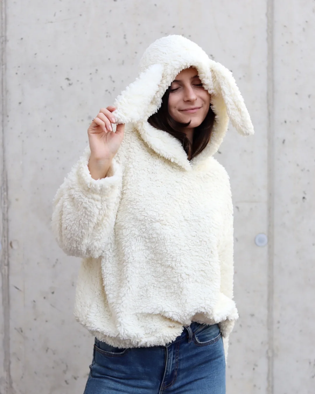 Hoodie With Bunny Ears Pattern