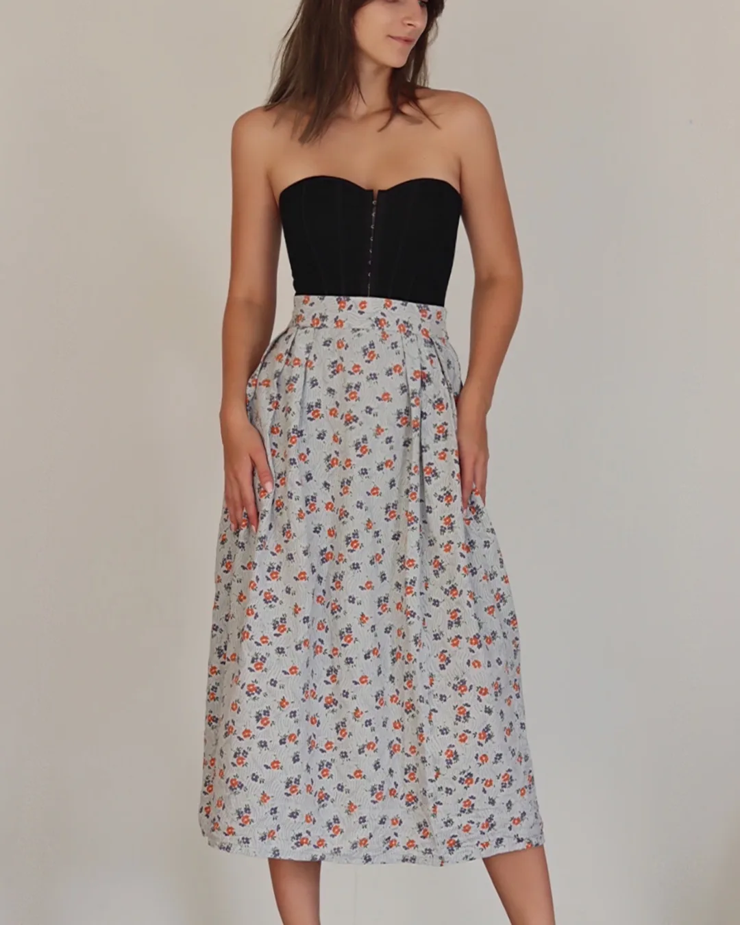 Long Pleated Skirt Sewing Pattern