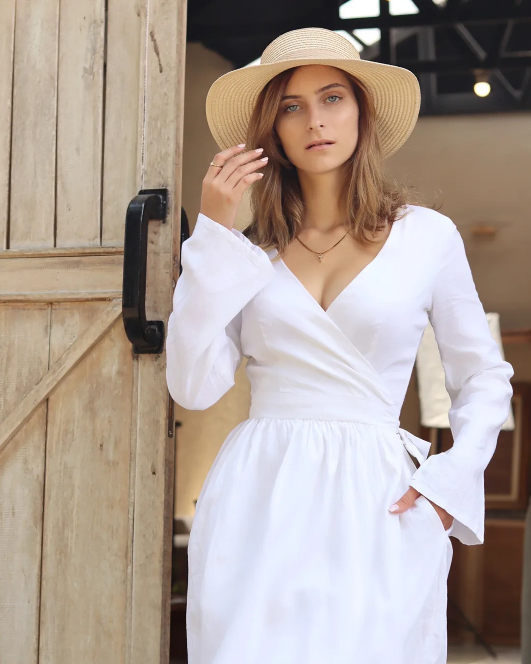 Trumpet Sleeve Wrap Dress Sewing Pattern