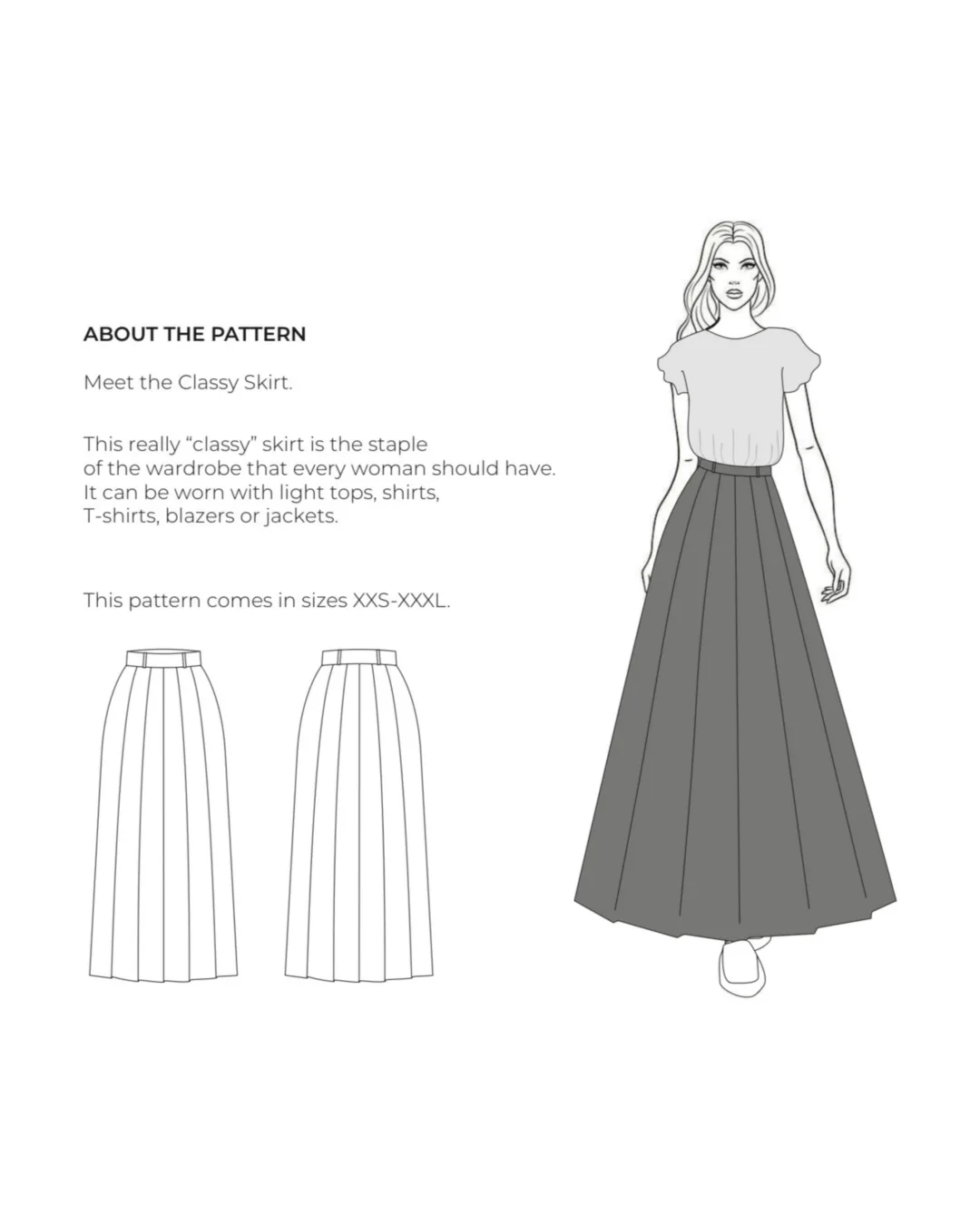 Pleated Skirt Sewing Pattern