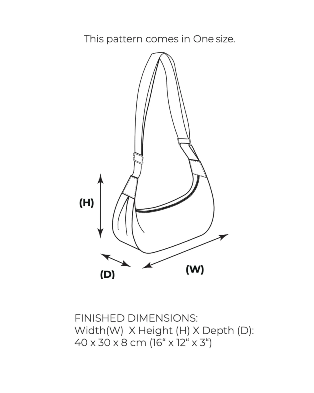 Crescent Sling Bag Sewing Pattern